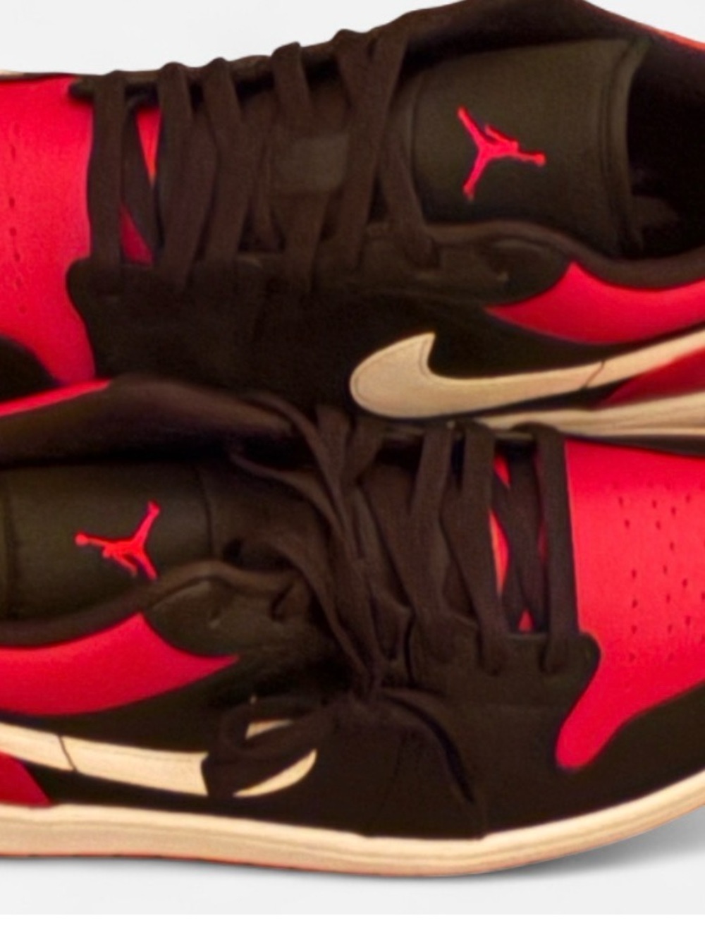 Jordan Men’s Low-Top Sneakers in Black and Red - Picture 2 of 4